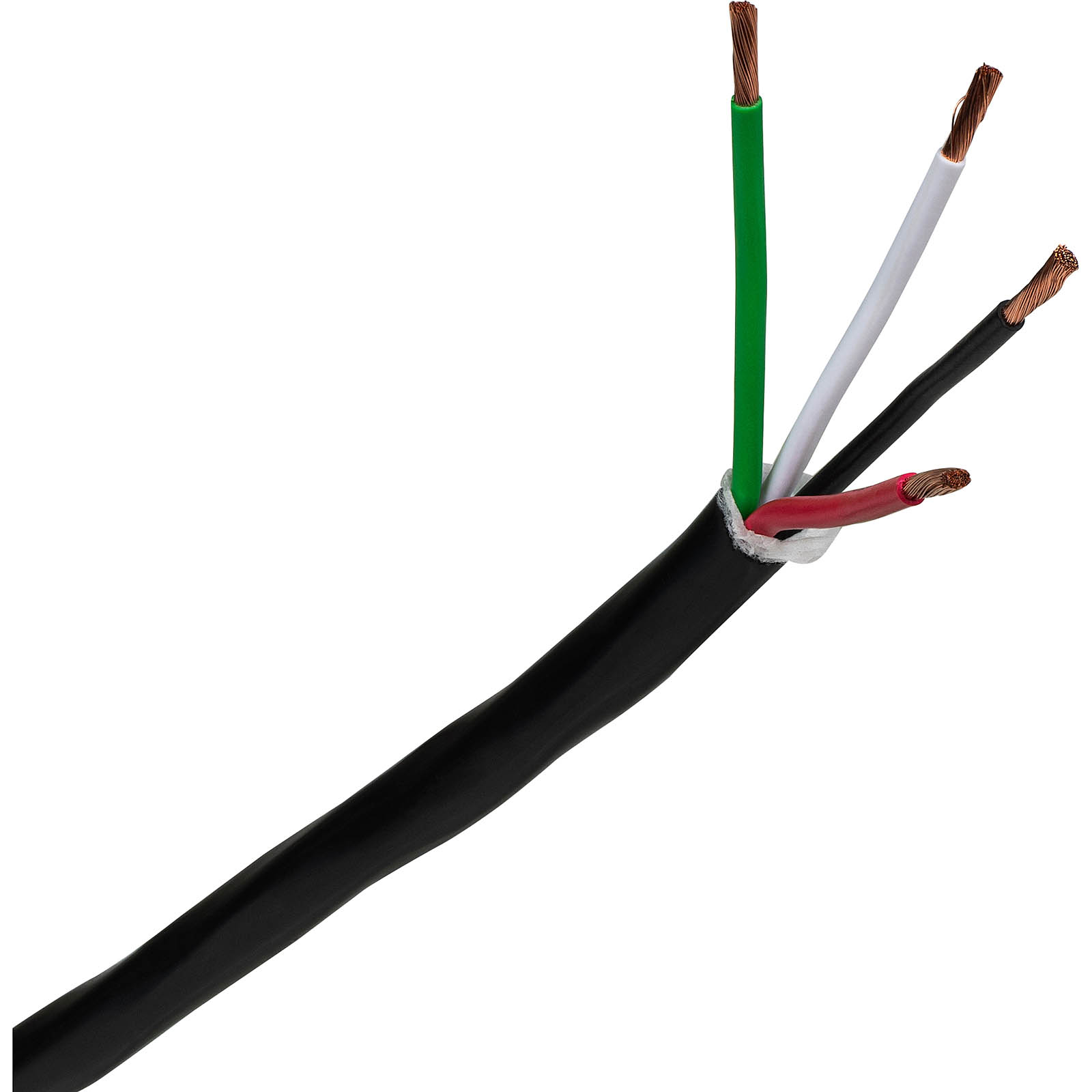Image of 14awg 4c High Strand Bare Copper Direct Burial Uv Rated Speaker Wire Black 500 Ft.